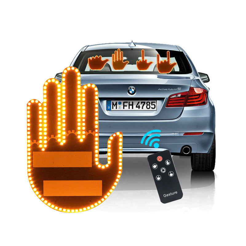 Car Finger Gesture Warning Lights