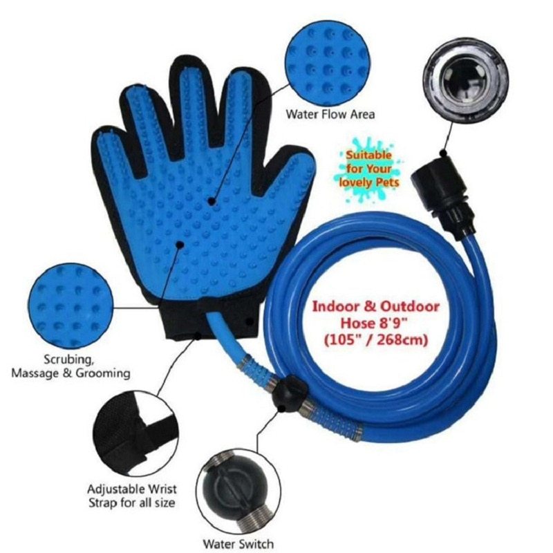 Handheld Pet Shower Sprayer & Bathing Glove
