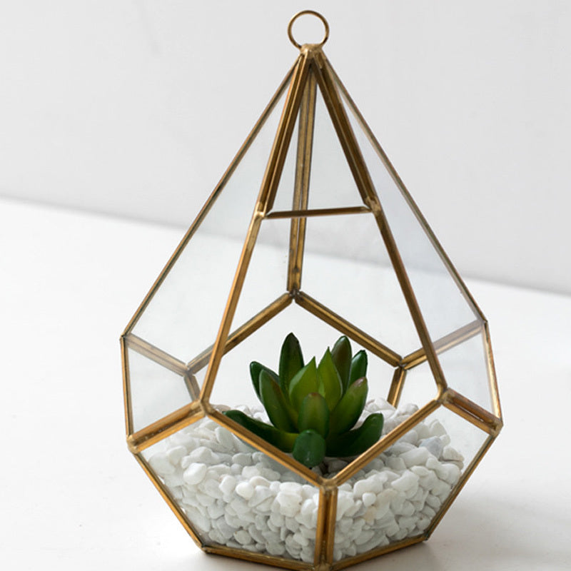 Modern Metal & Glass Bonsai Flower Pot