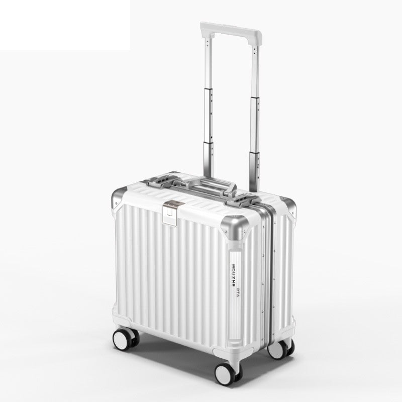 Lightweight hard-shell travel trolley bag with password lock and telescopic handle for secure carry-on use