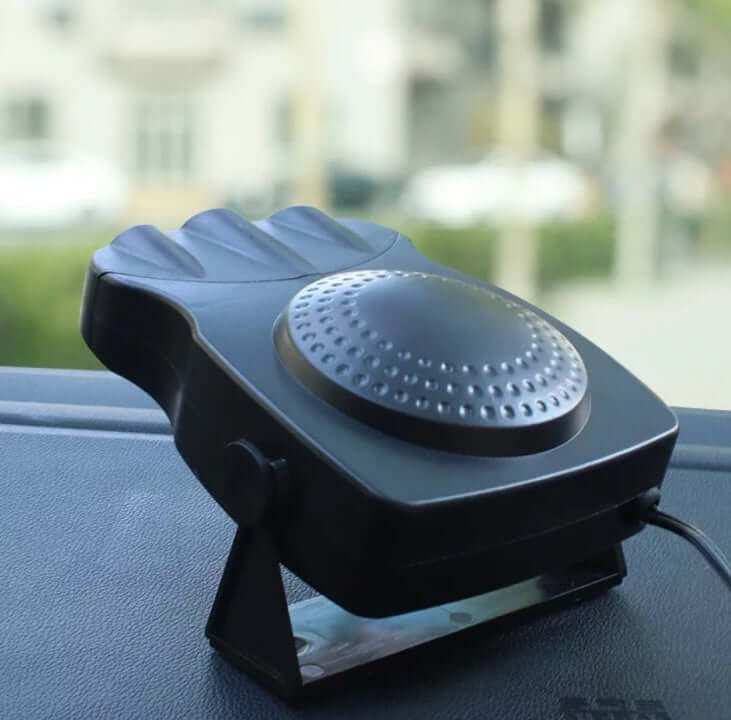 Portable Windshield Defroster full black model in car