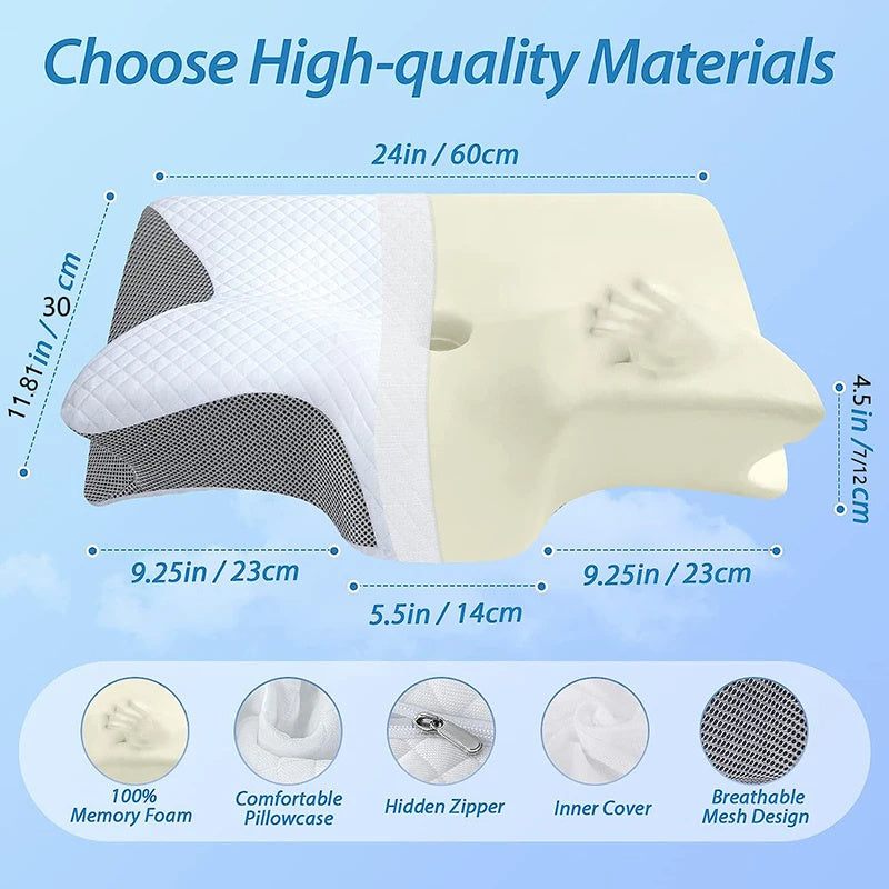 2-in-1 Ergonomic Contour Neck Support Pillow