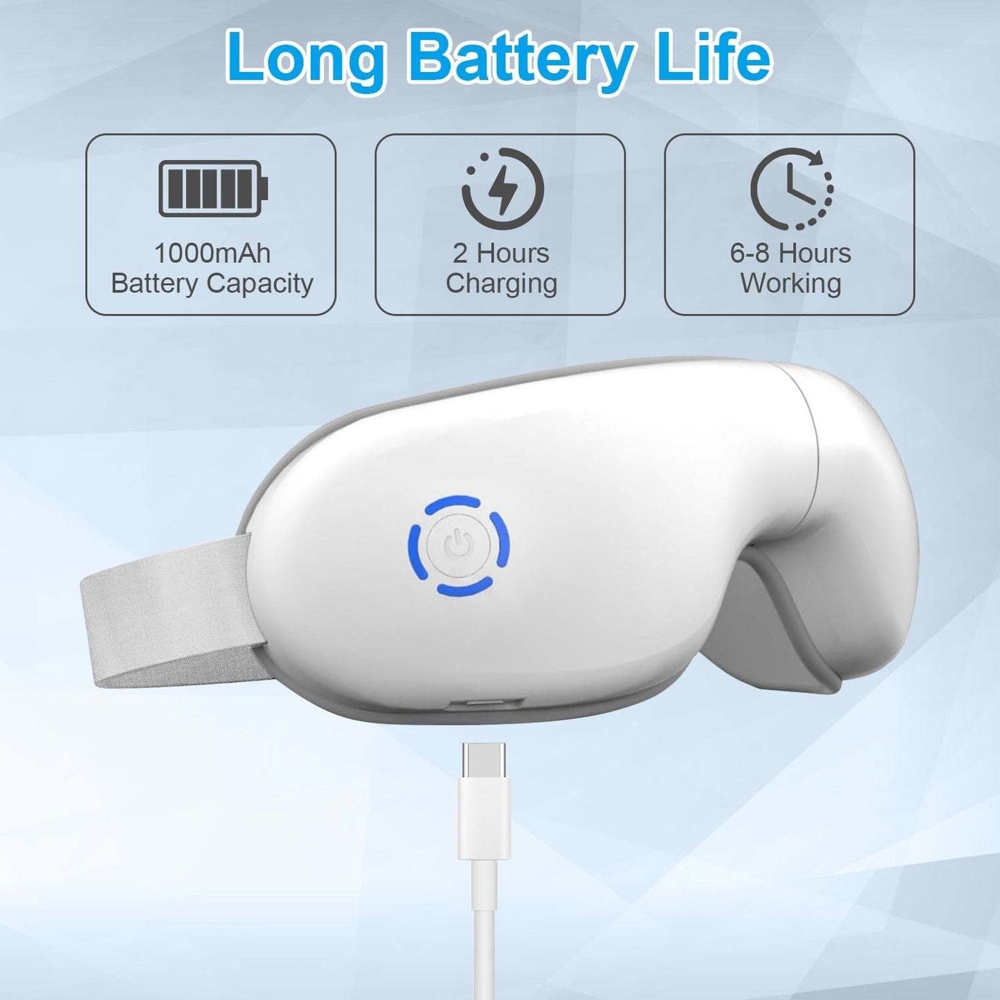 1Pc Eye Massager with Heat, Music & Vibration