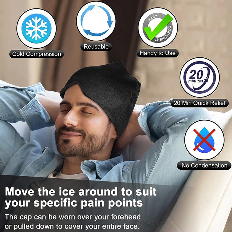 Ice Compress Headache Eye Mask Hat