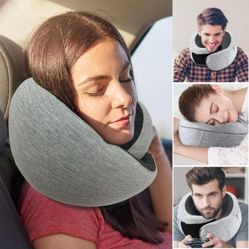 Travel Neck Pillow – Memory Foam U-Shaped Airplane Cushion