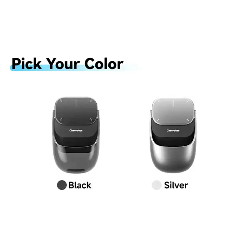 AI Air Mouse 2025 in black and silver options, showcasing color choices for users.
