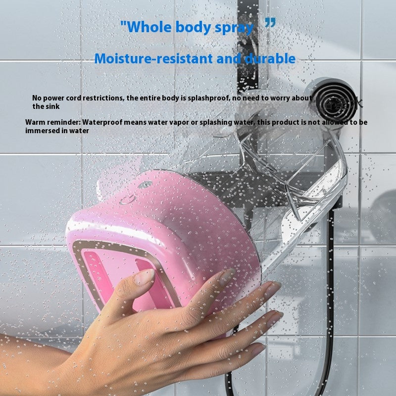 Moisture-resistant mini washing machine with whole body spray, designed for splashproof use and convenience.