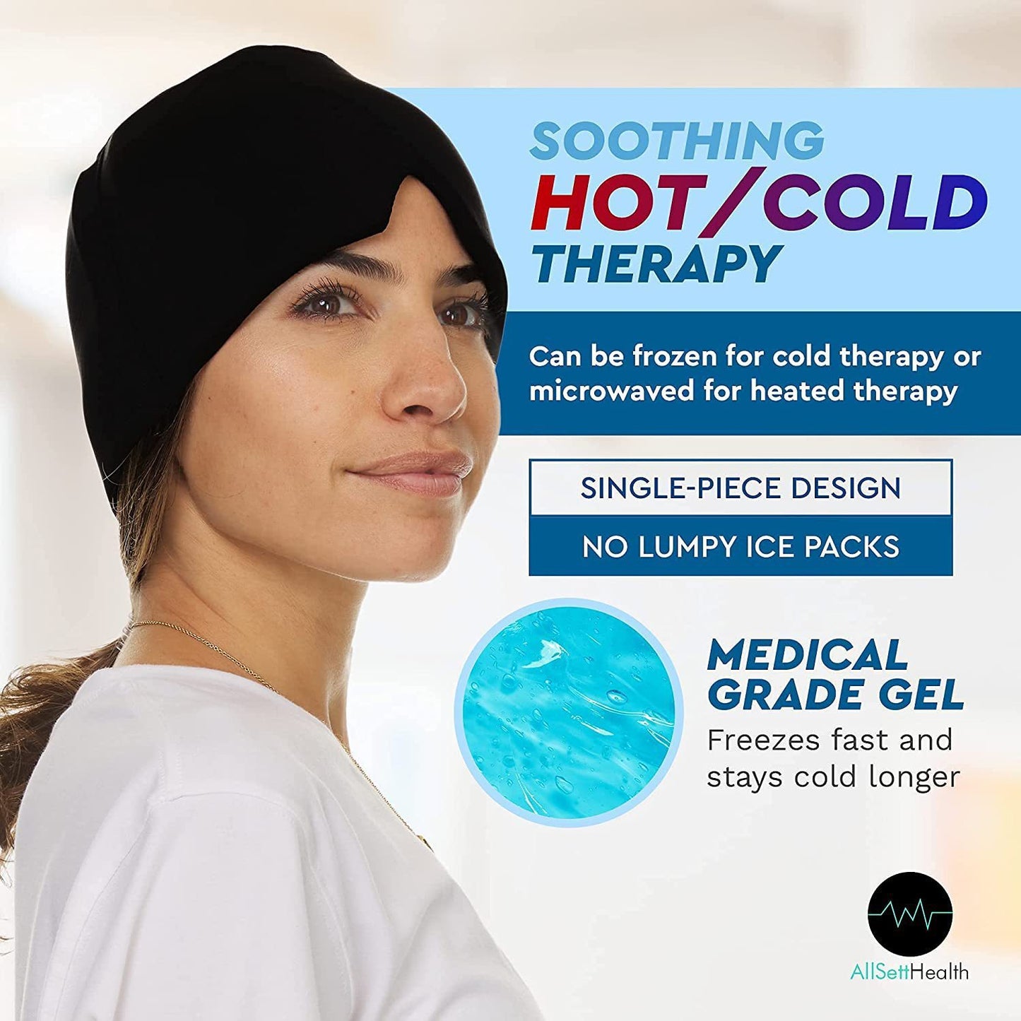 Ice Compress Headache Eye Mask Hat