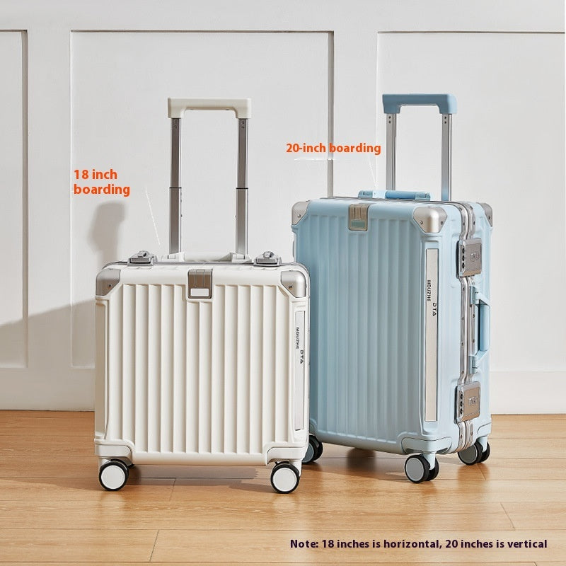Lightweight Travel Trolley Bags, 18-inch and 20-inch sizes, showcasing smooth wheels and telescopic handles.