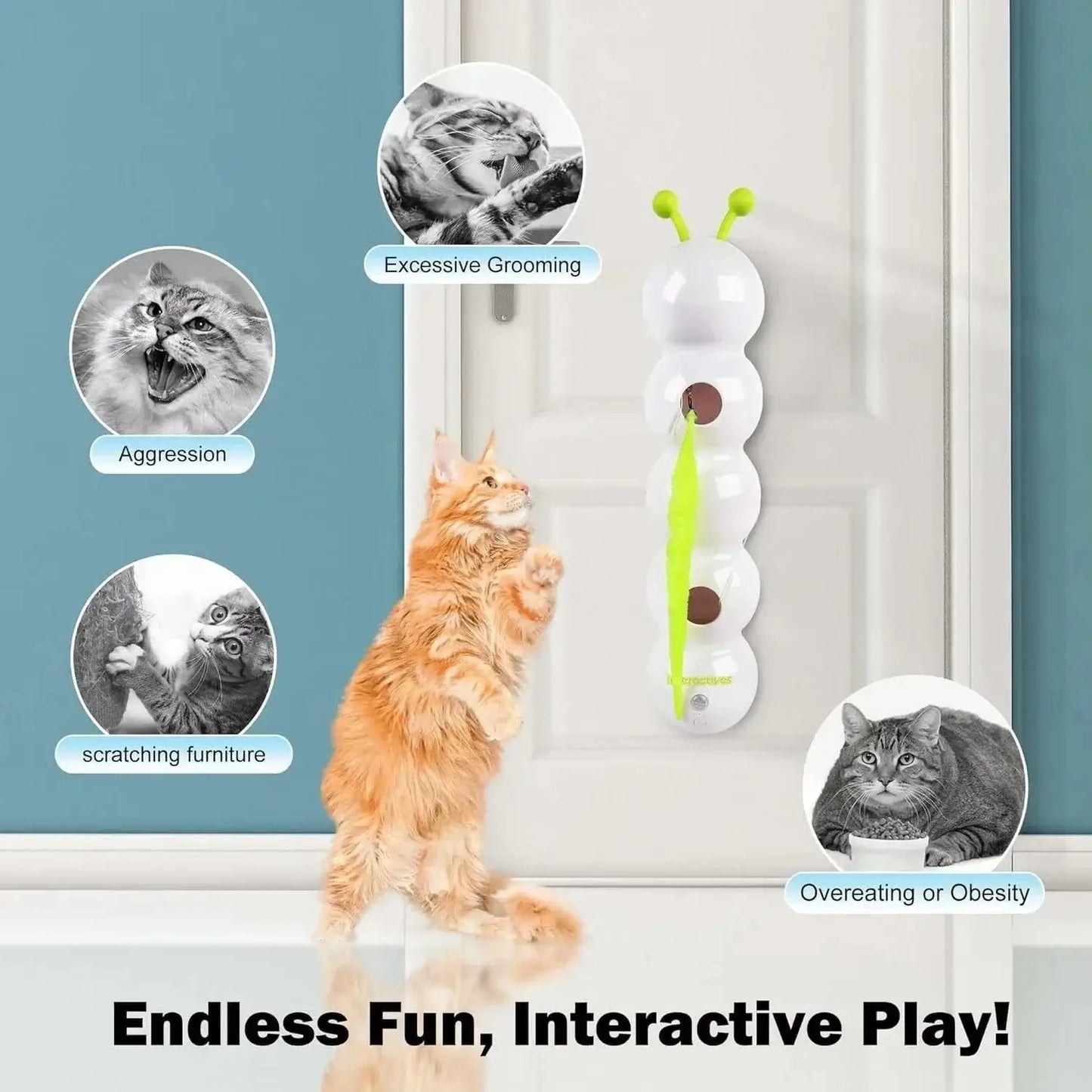 Replaceable tail attachment for smart cat toy