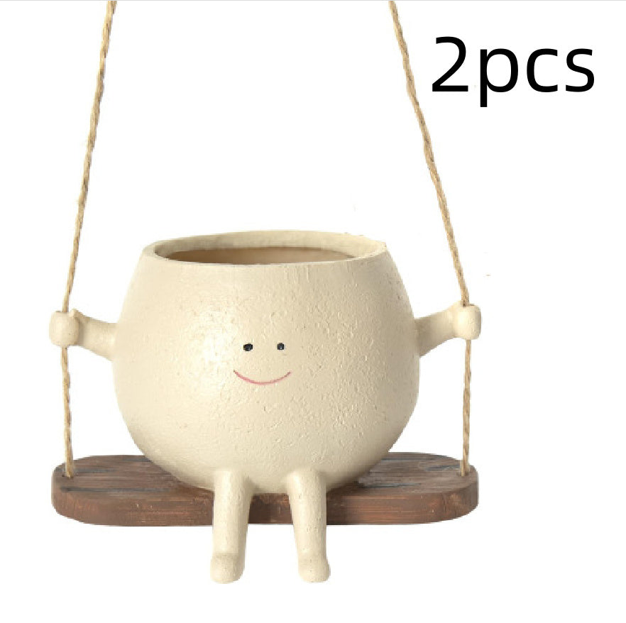 🌿 Swing Face Hanging Planter Pot