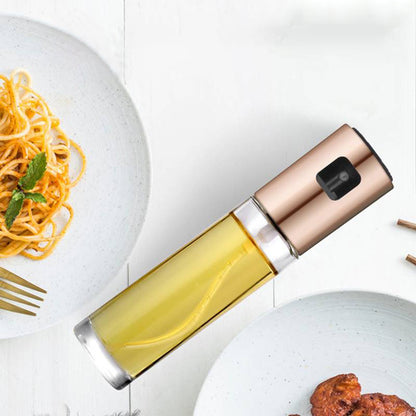 Using Push-Type Oil Spray Bottle for Baking and Frying