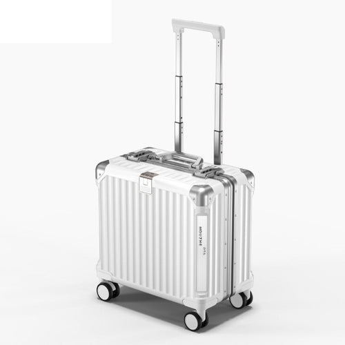 Lightweight hard-shell travel trolley bag with password lock and telescopic handle for secure carry-on use