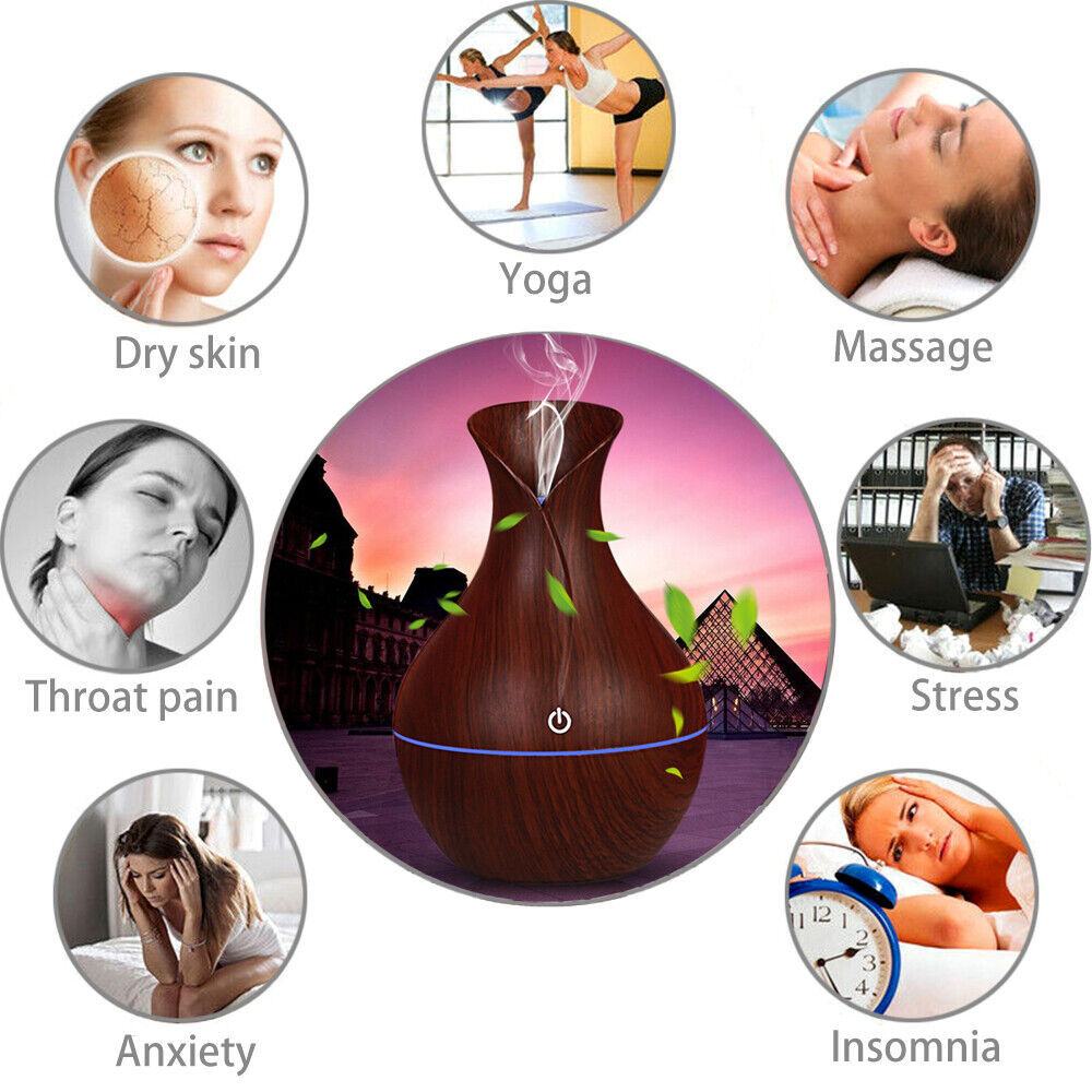 LED Ultrasonic Aroma Humidifier & Oil Diffuser