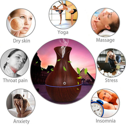 LED Ultrasonic Aroma Humidifier & Oil Diffuser