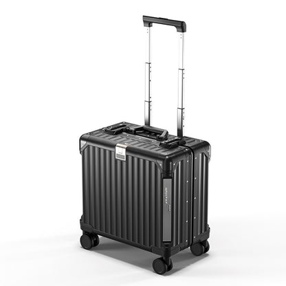 Lightweight travel trolley bag with password lock, smooth-rolling wheels, and telescopic handle for easy travel.