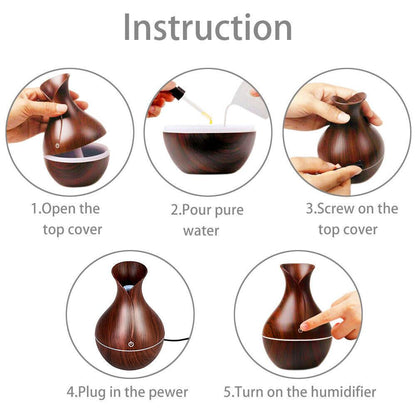 LED Ultrasonic Aroma Humidifier & Oil Diffuser